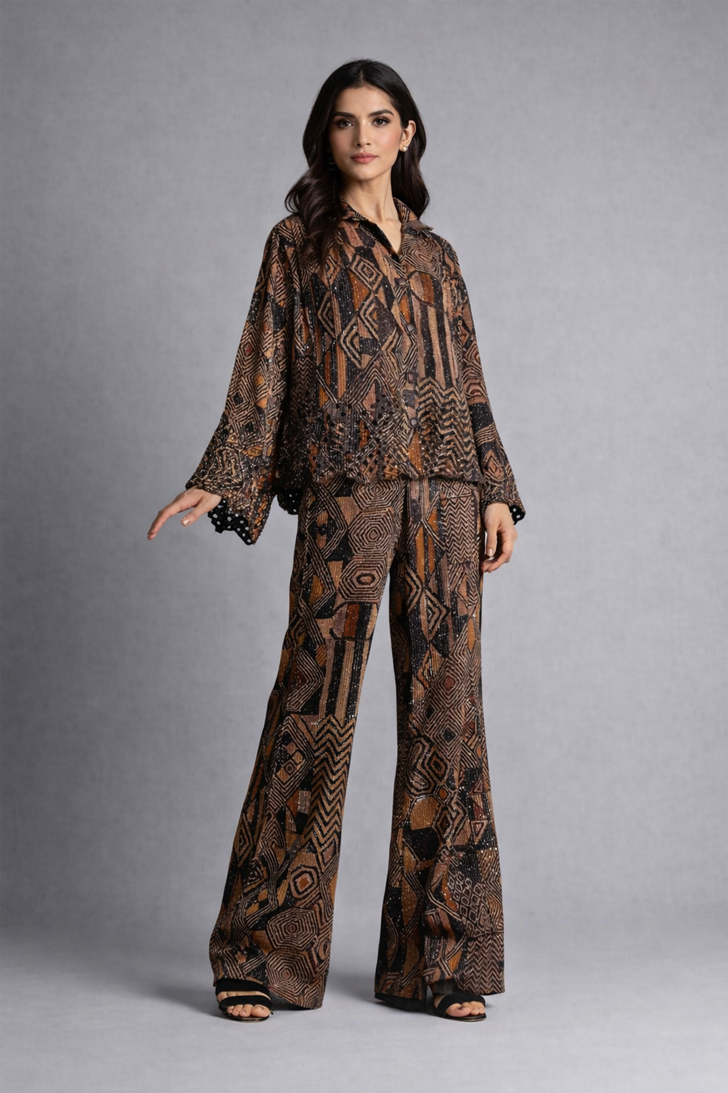 Mocha Tribal Fusion Co-ord Set