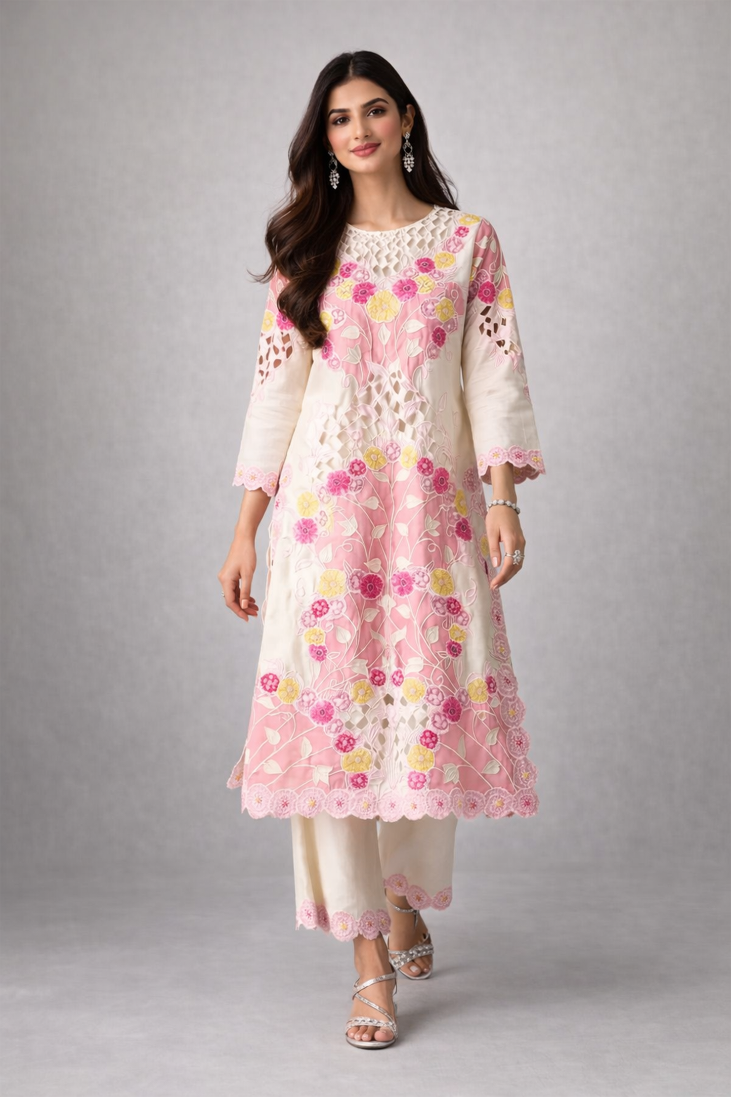 Primrose Laser-Cut Eyelet Long Co-ord Set