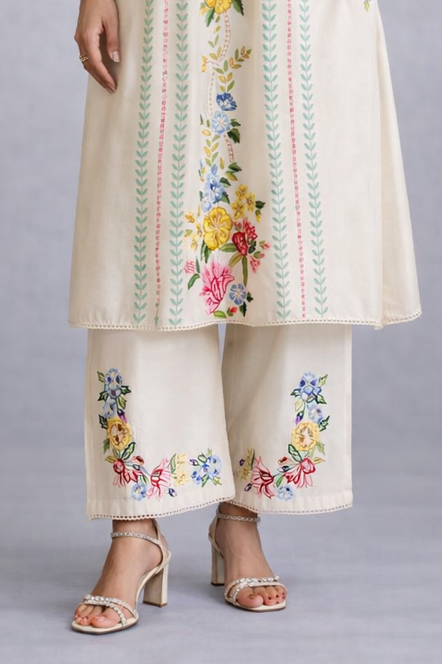 Summer Garden Embroidered Long Co-ord Set