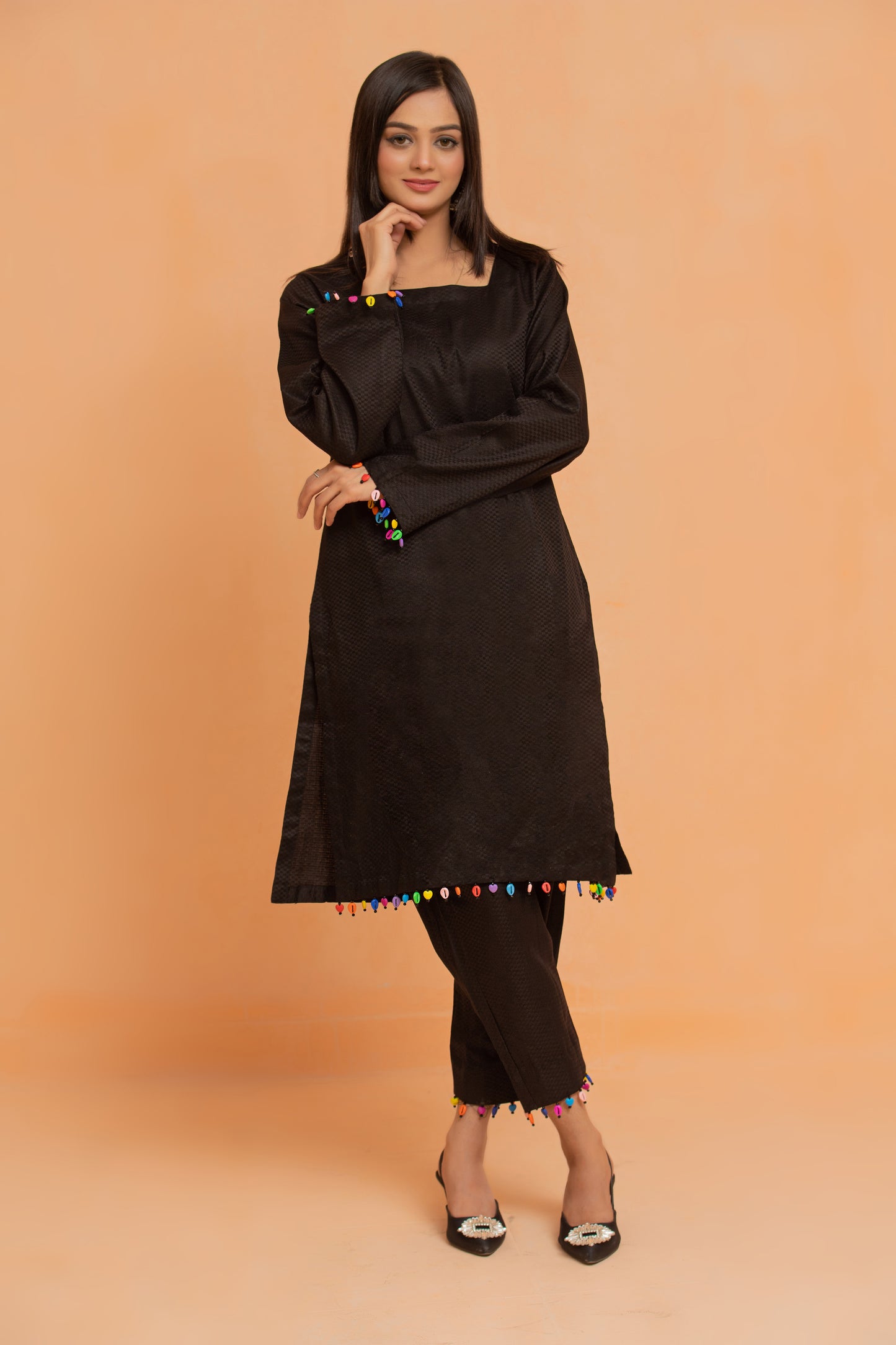 Black Crown Long Co Ord Set
