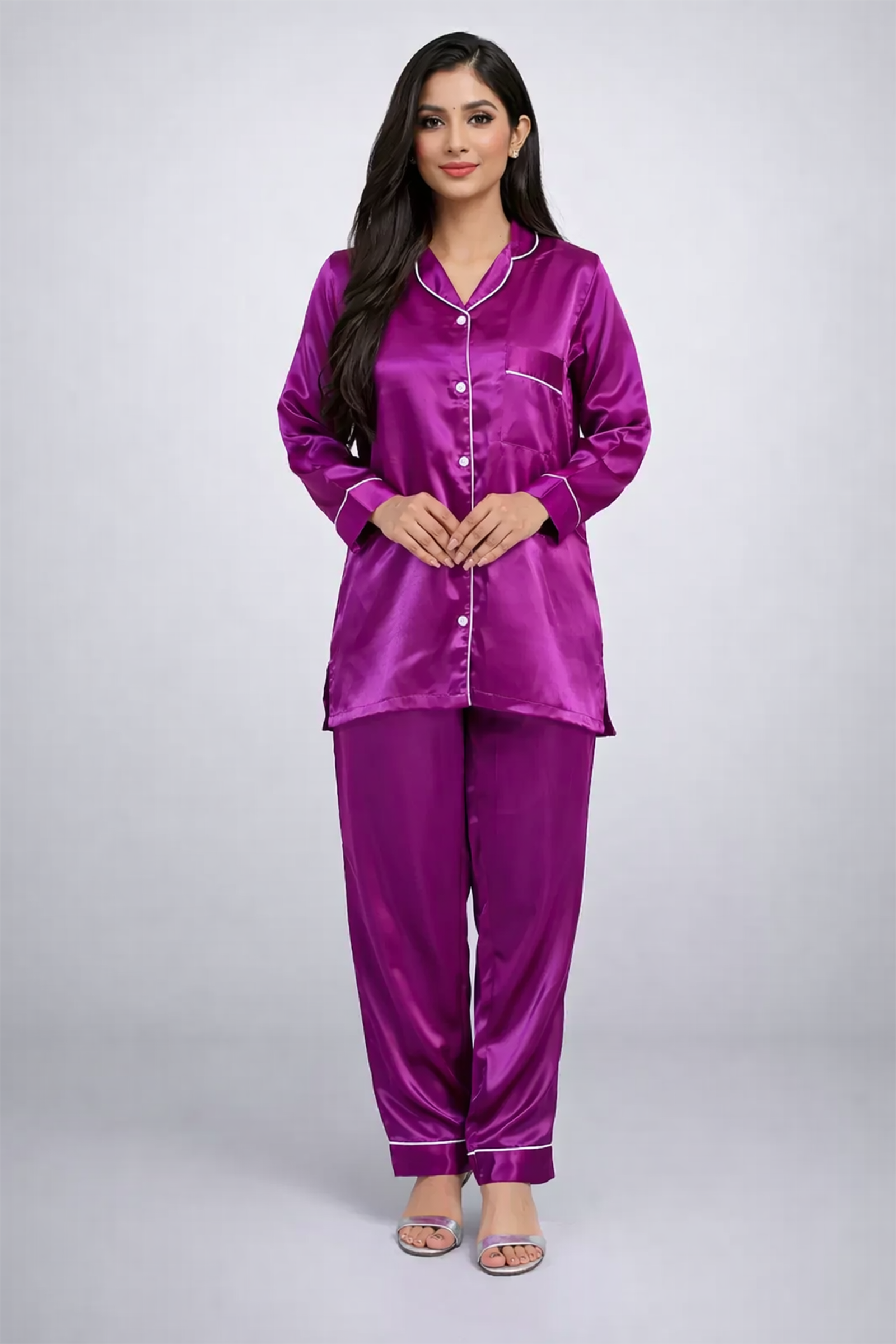 Amethyst Satin Lounge Set
