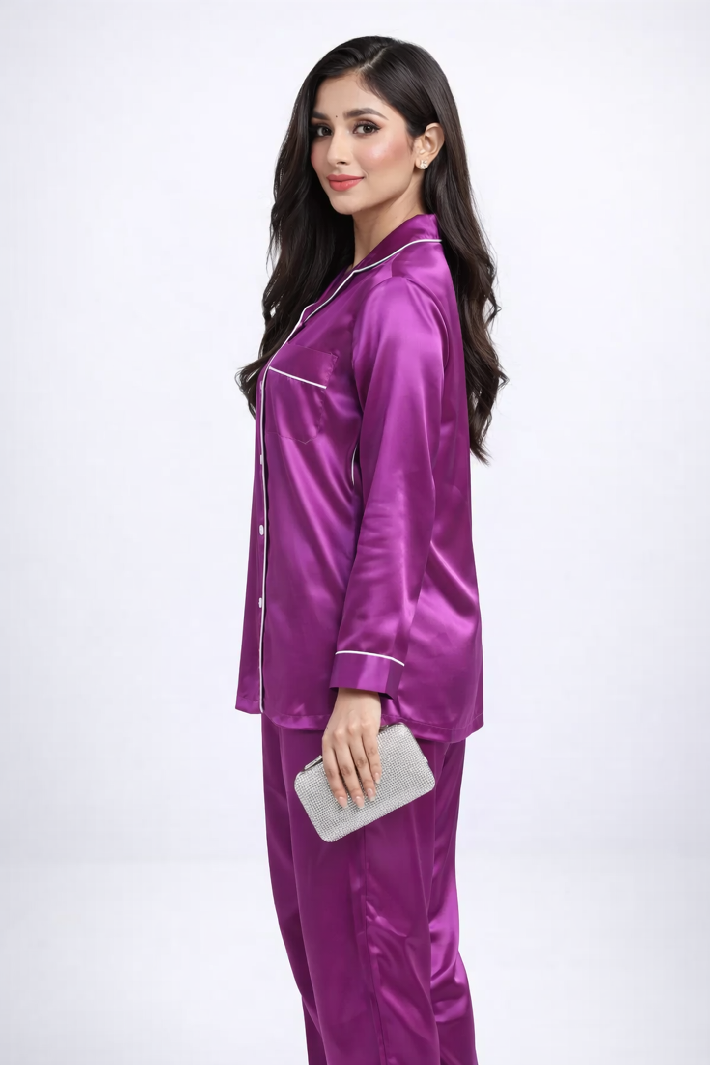 Amethyst Satin Lounge Set