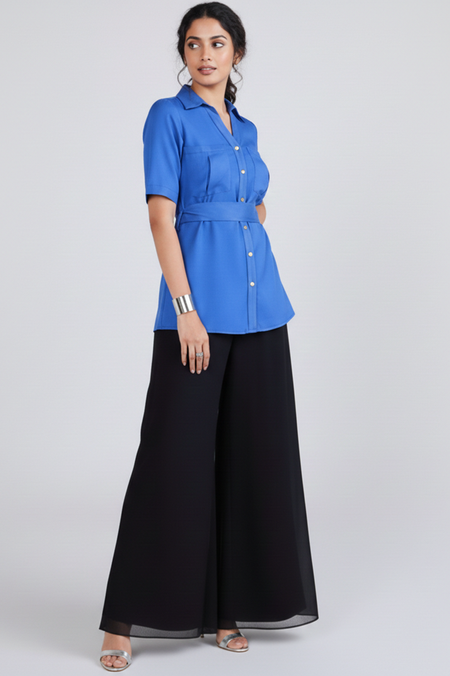 Azure Utility Cinched-Waist Shirt