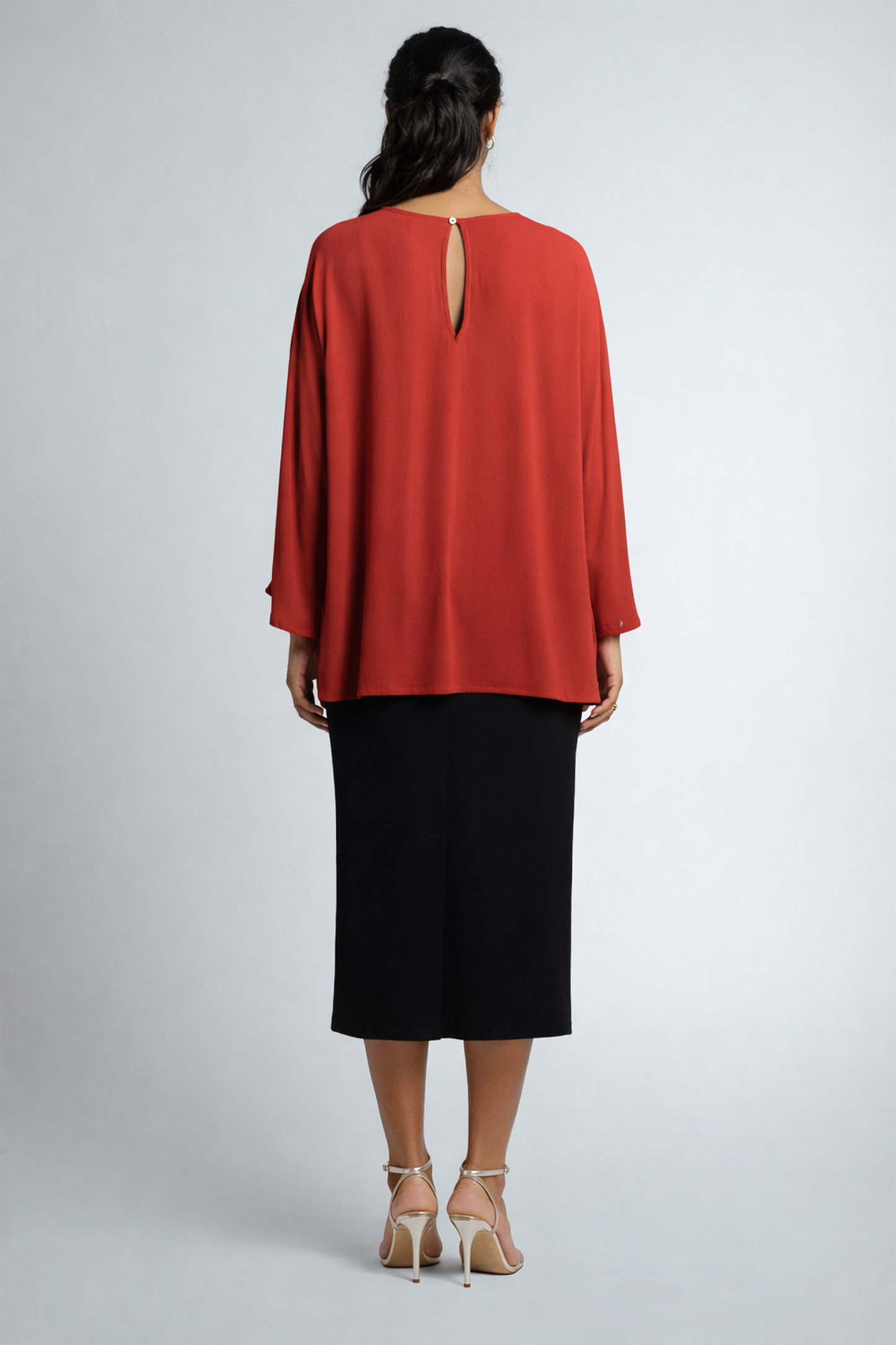 Crimson Flow Batwing Top