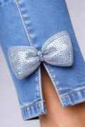 Crystal Bow Skinny Denim