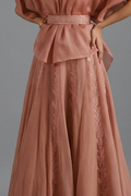 Dusty Rose Organza Peplum & Embroidered Lehengas