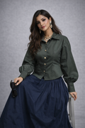 Emerald Architectural Top & Skirt Set