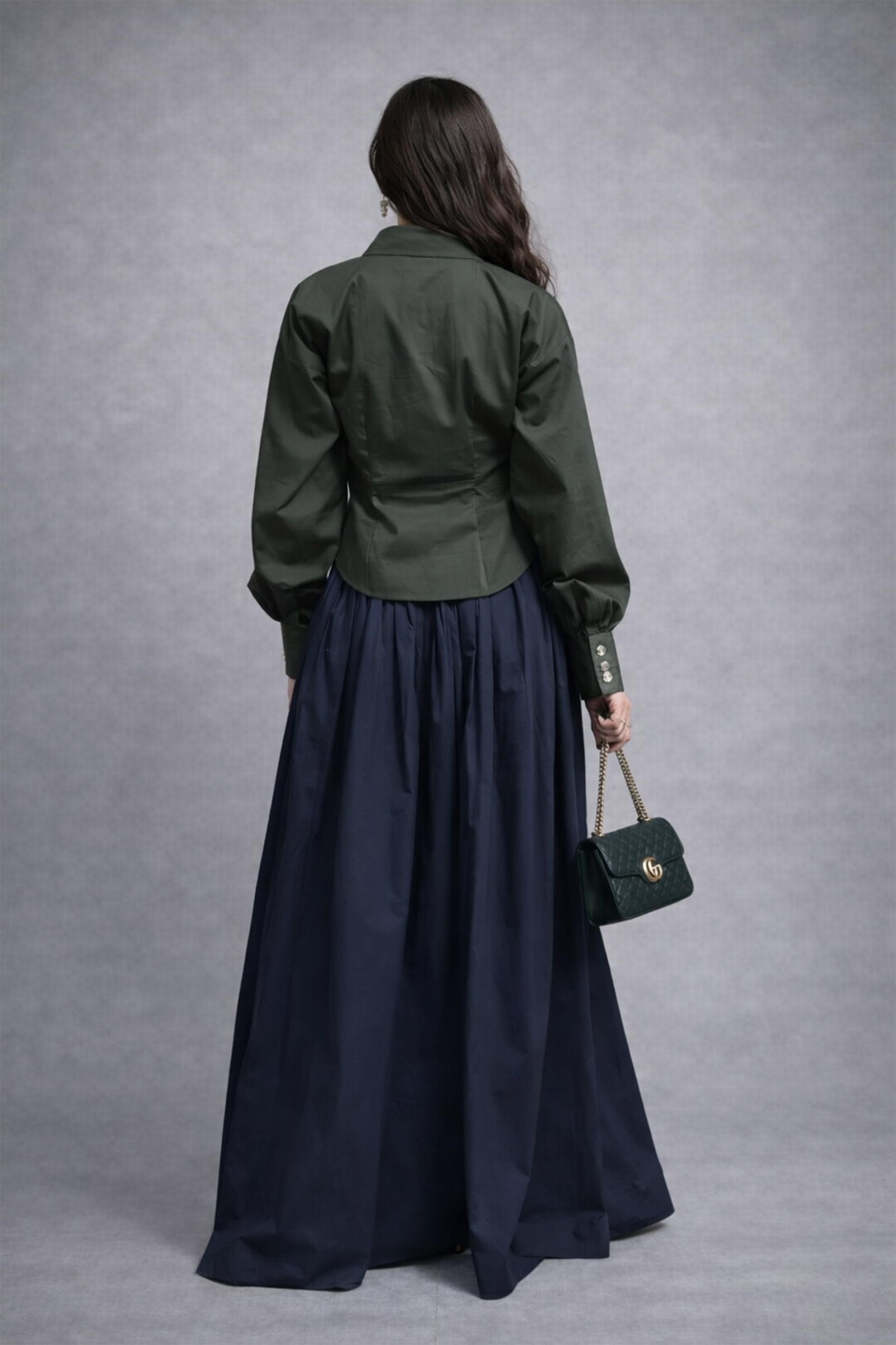 Emerald Architectural Top & Skirt Set