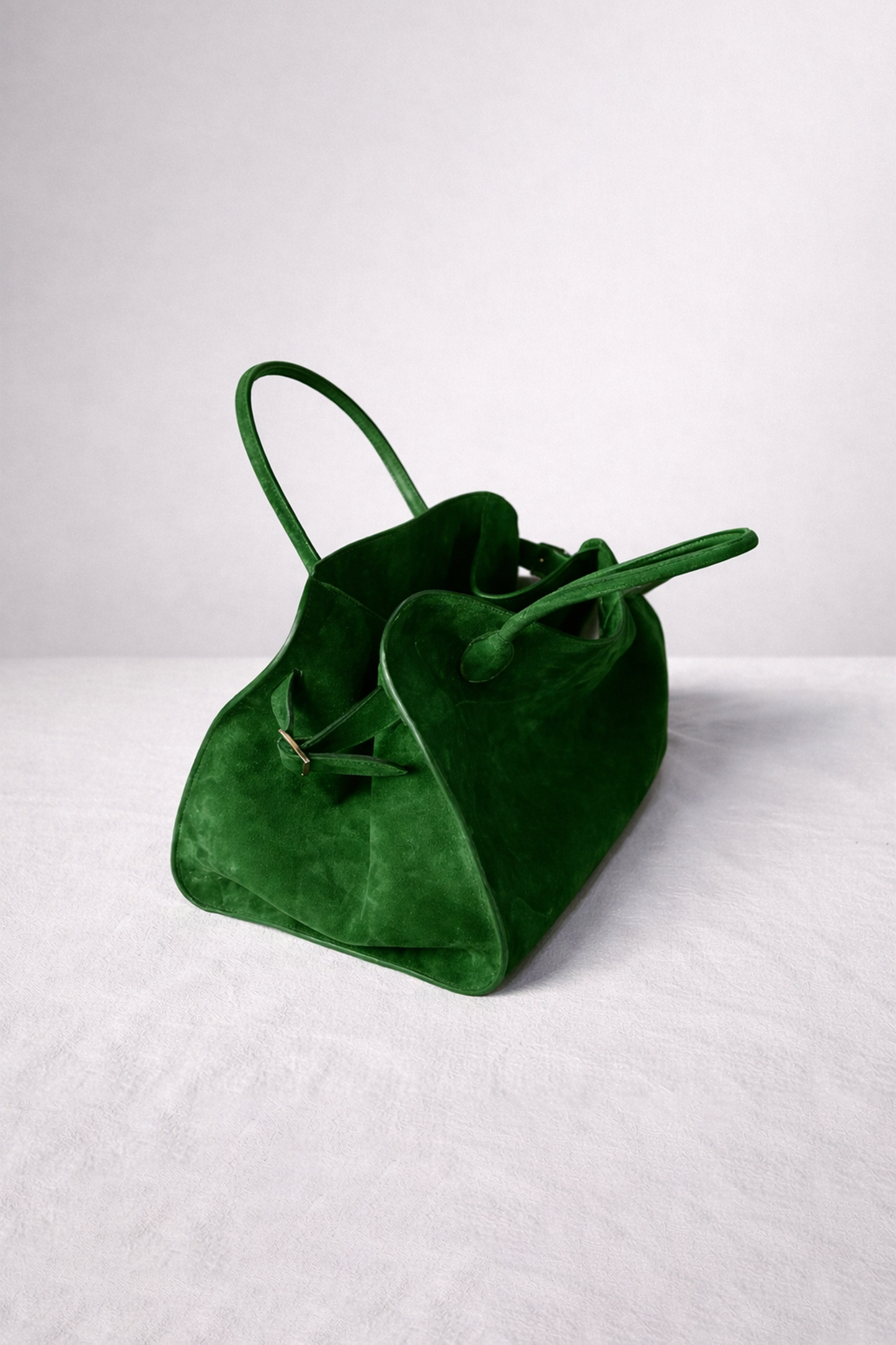 Emerald Suede Slouch Tote Hand Bag