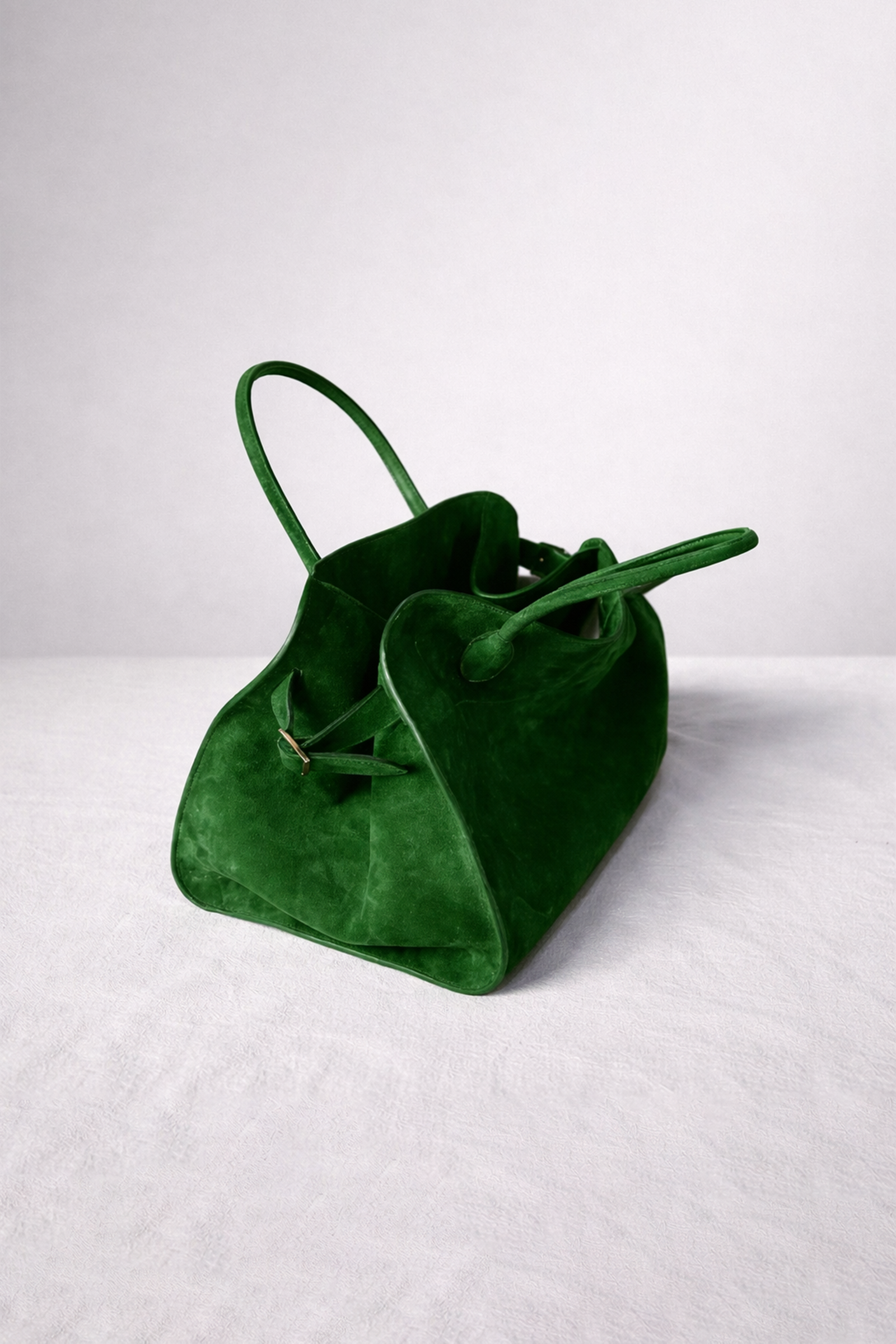 Emerald Suede Slouch Tote Hand Bag