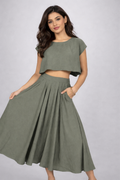 Ethereal Sage Top & Skirt Set