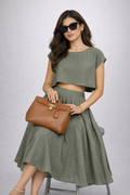 Ethereal Sage Top & Skirt Set