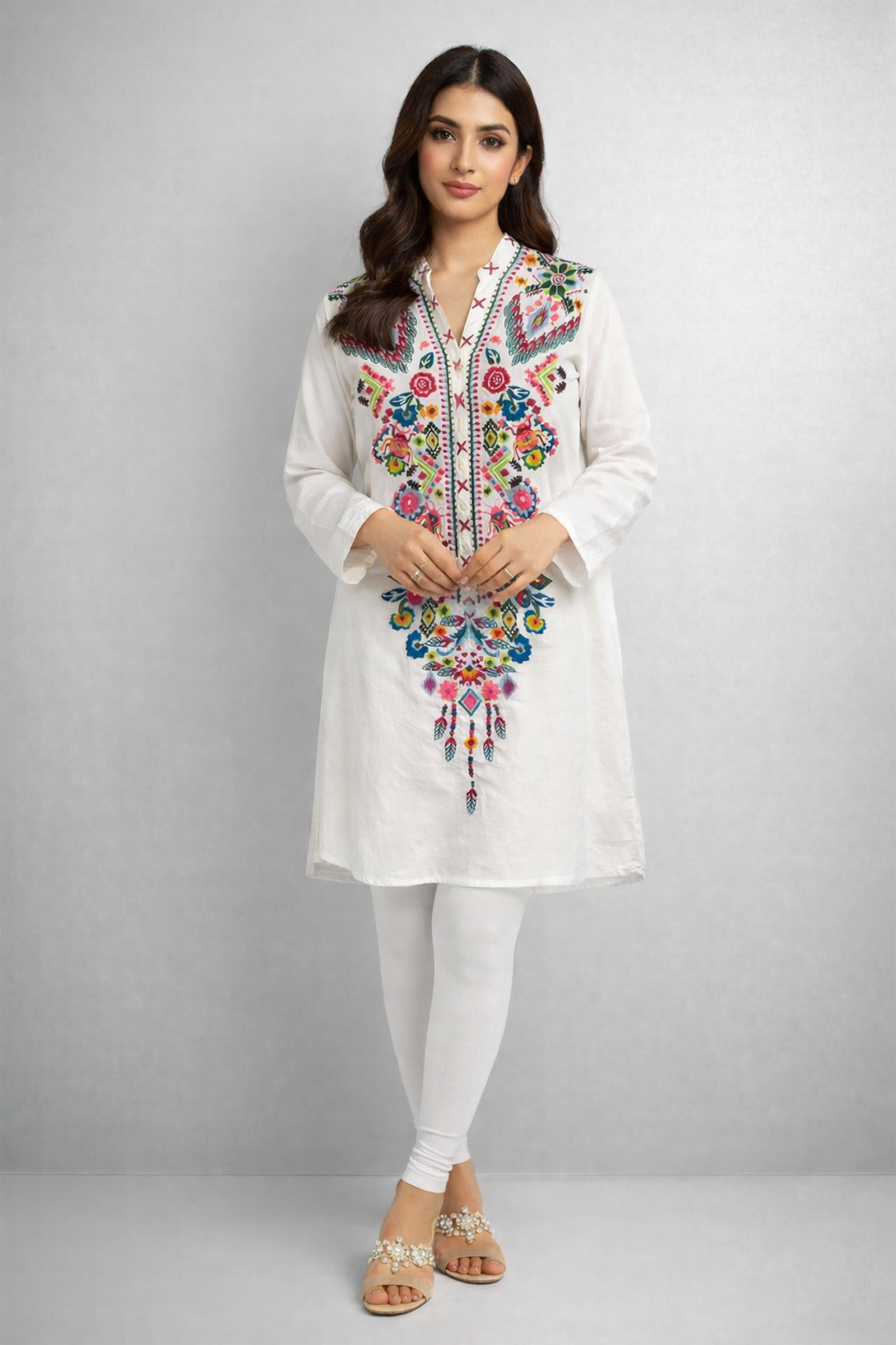 Flora Artisan Embroidered Co-Ord Set