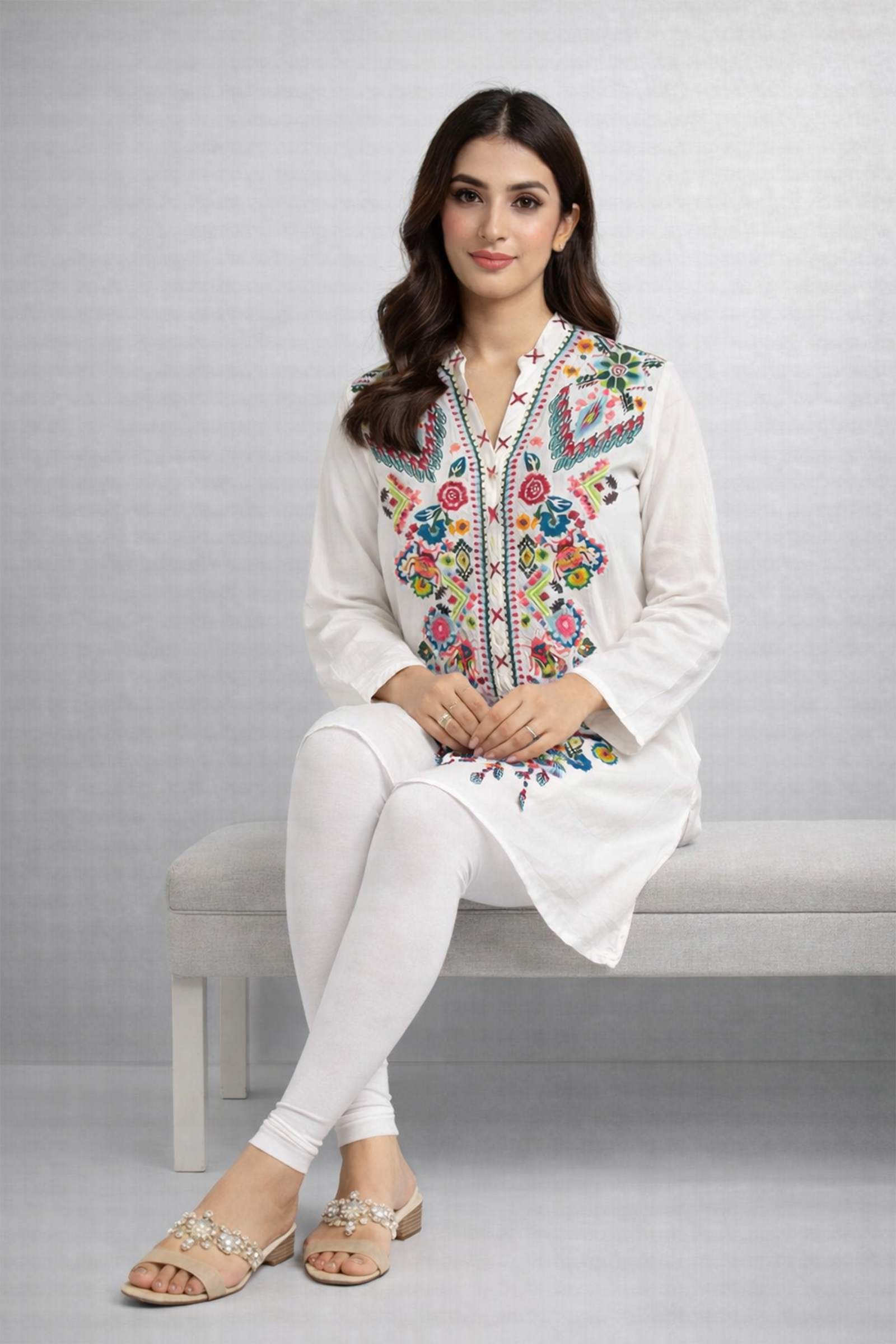 Flora Artisan Embroidered Co-Ord Set