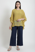 Golden Meadow Ruffle-Sleeve Top