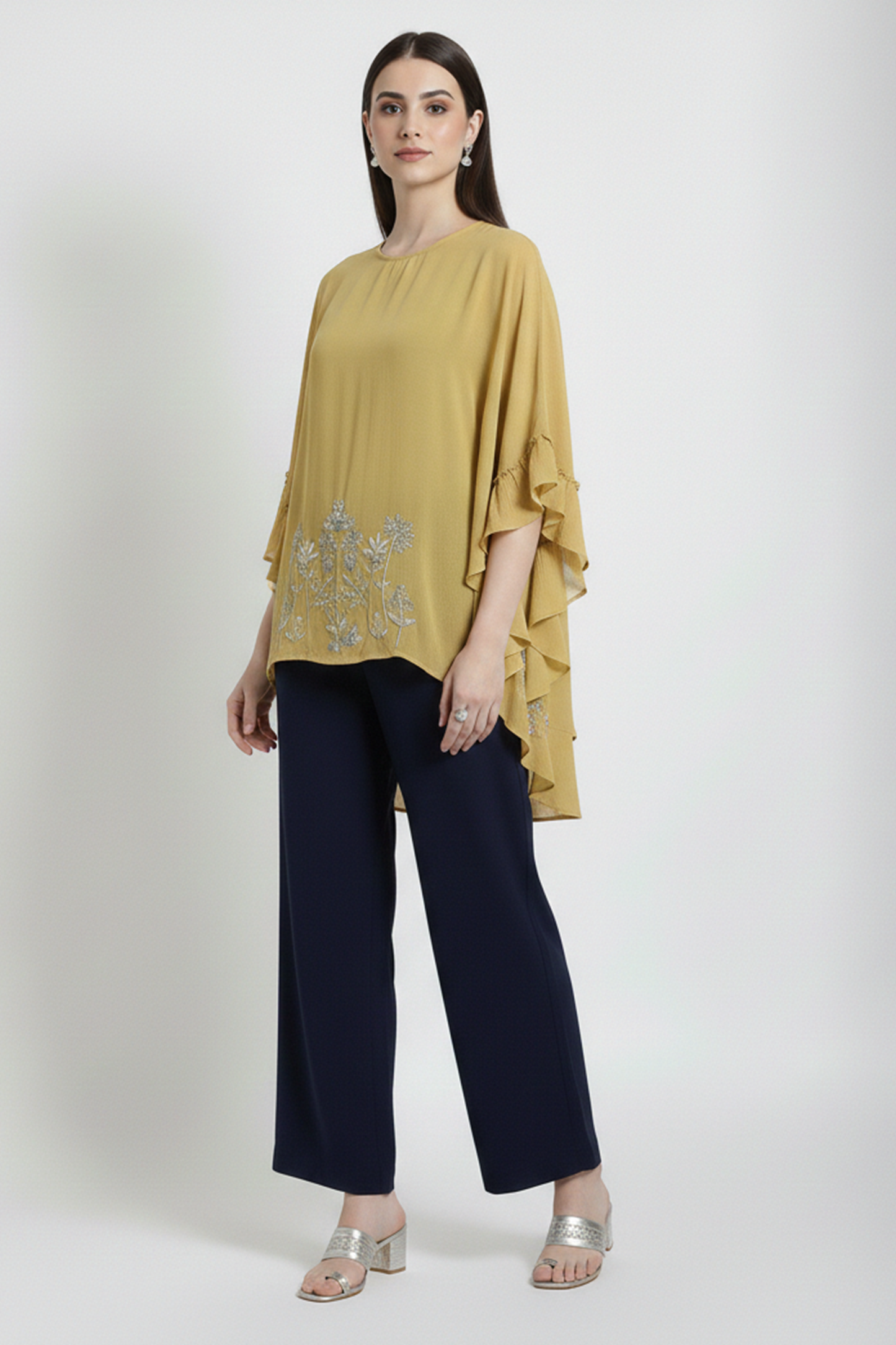 Golden Meadow Ruffle-Sleeve Top