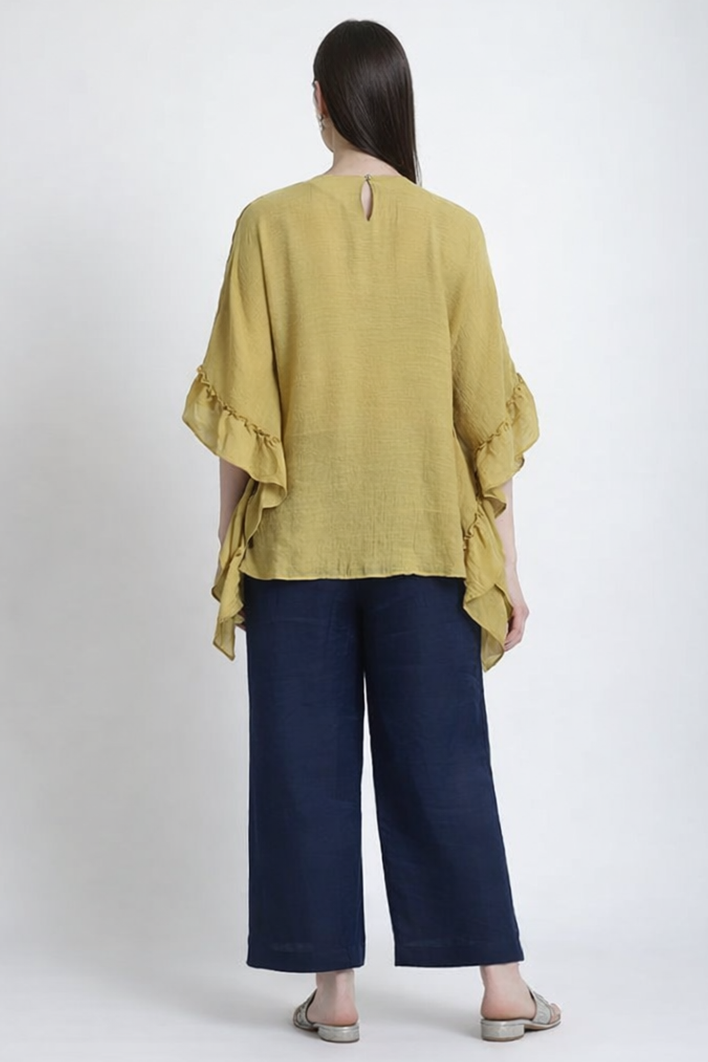 Golden Meadow Ruffle-Sleeve Top