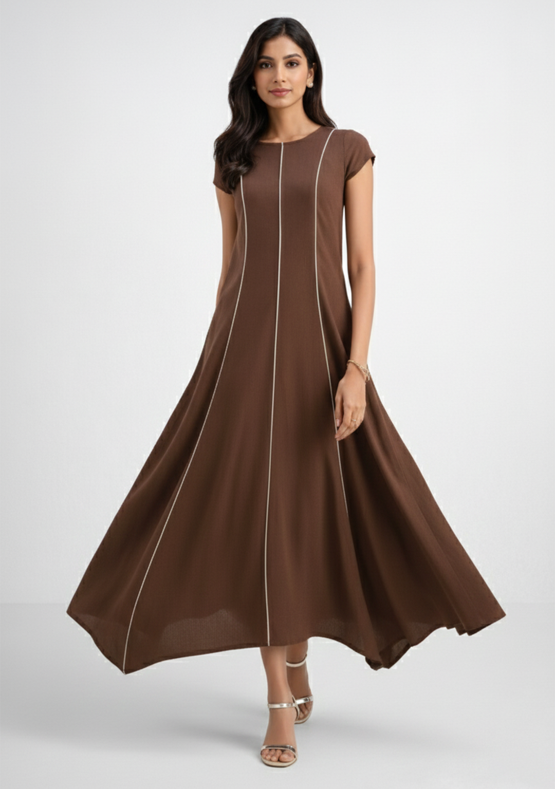 Terra Contrast Panel Maxi Dress