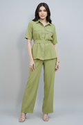 Olive Ribbed Utility Co-ord Set