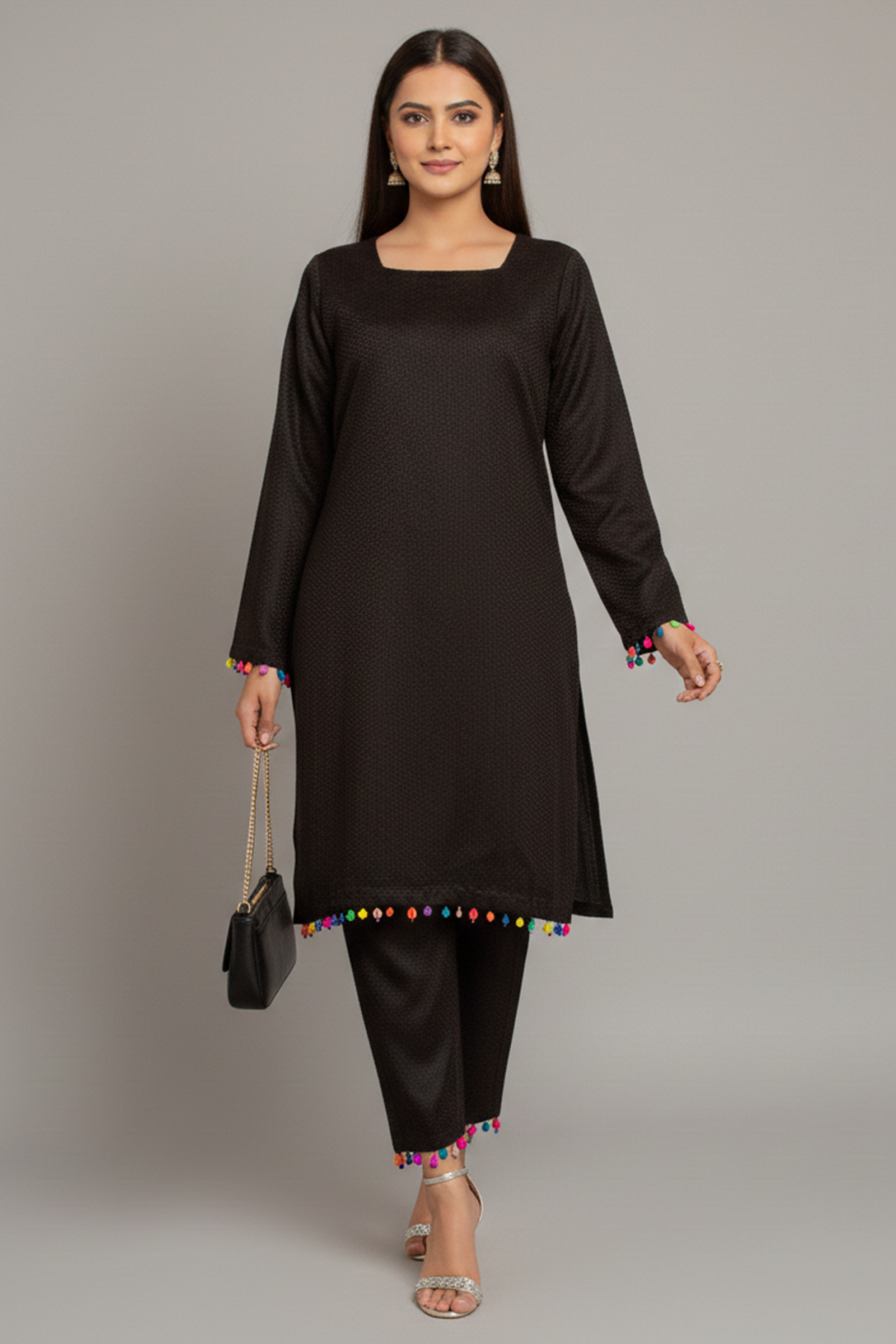 Black Crown Long Co Ord Set