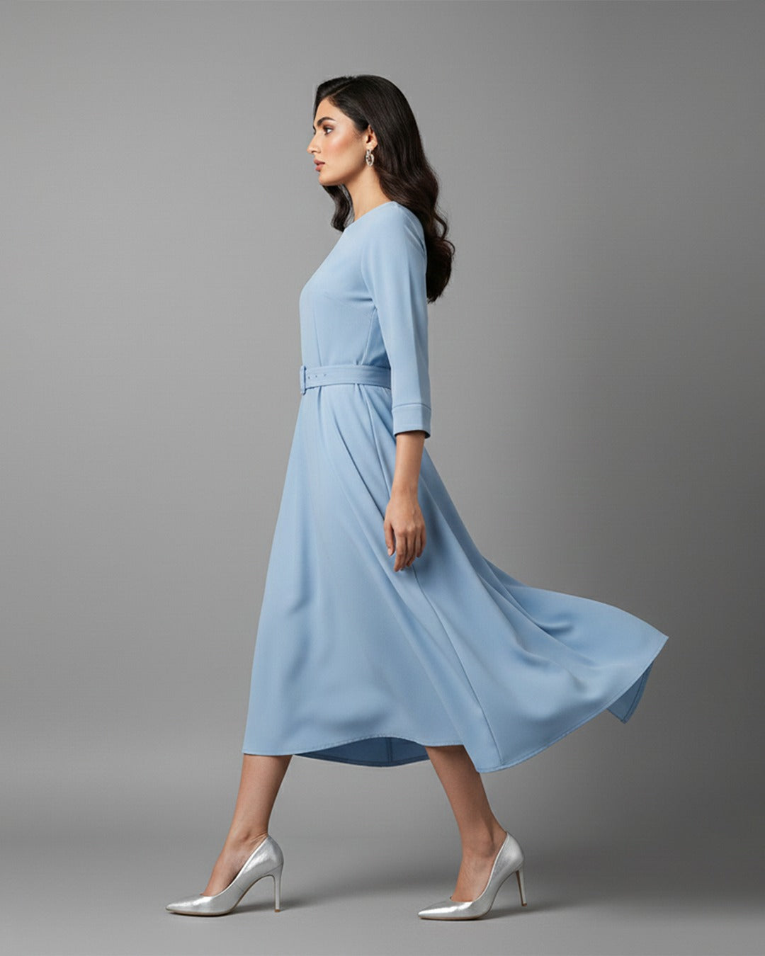 Azure Chambray Tailored Shirt Dress