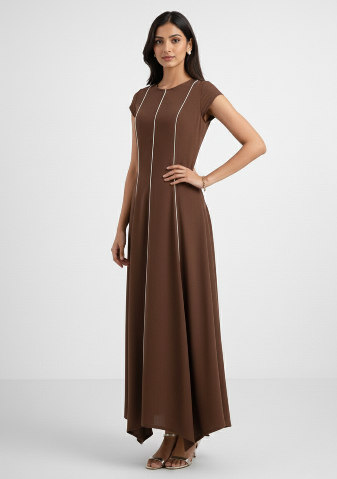 Terra Contrast Panel Maxi Dress