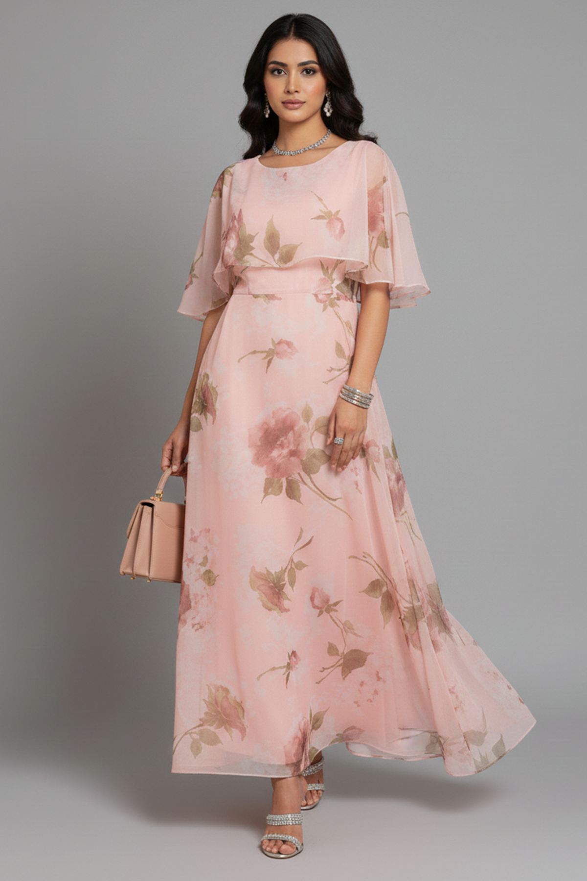 Fairy Pink Floral Maxi Dress