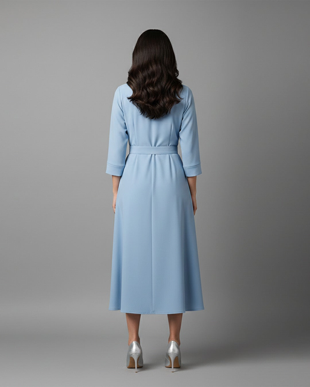 Azure Chambray Tailored Shirt Dress