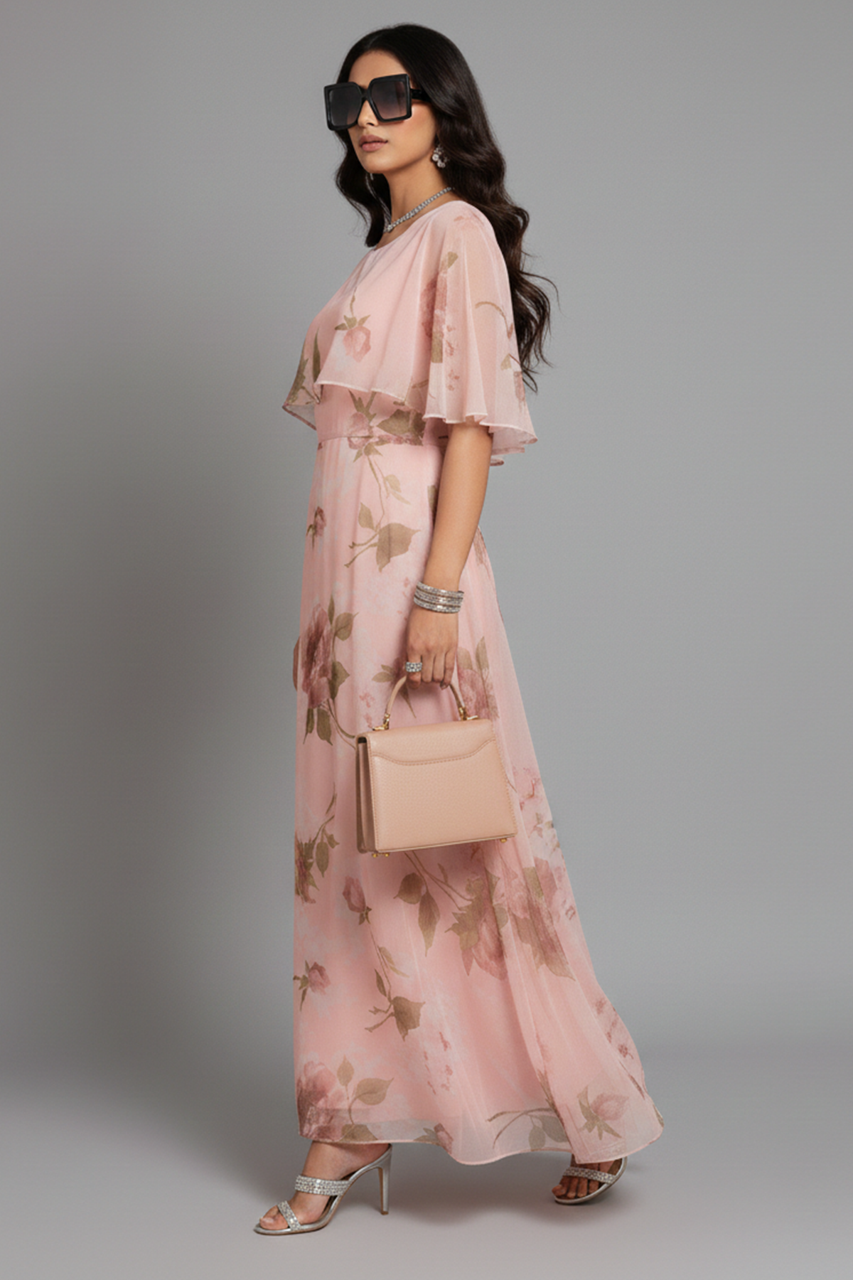 Fairy Pink Floral Maxi Dress