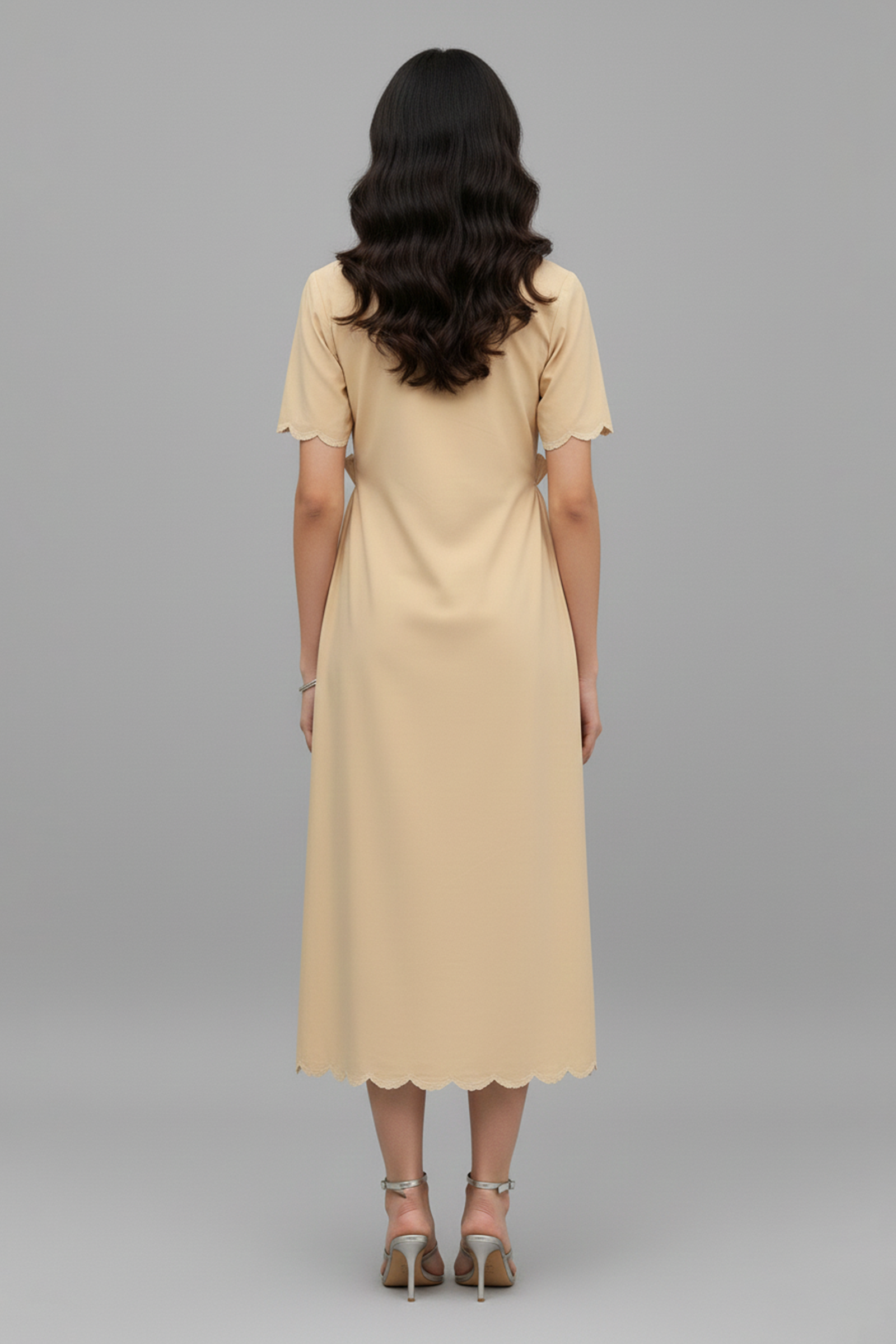 Sand Shell Scalloped Dress