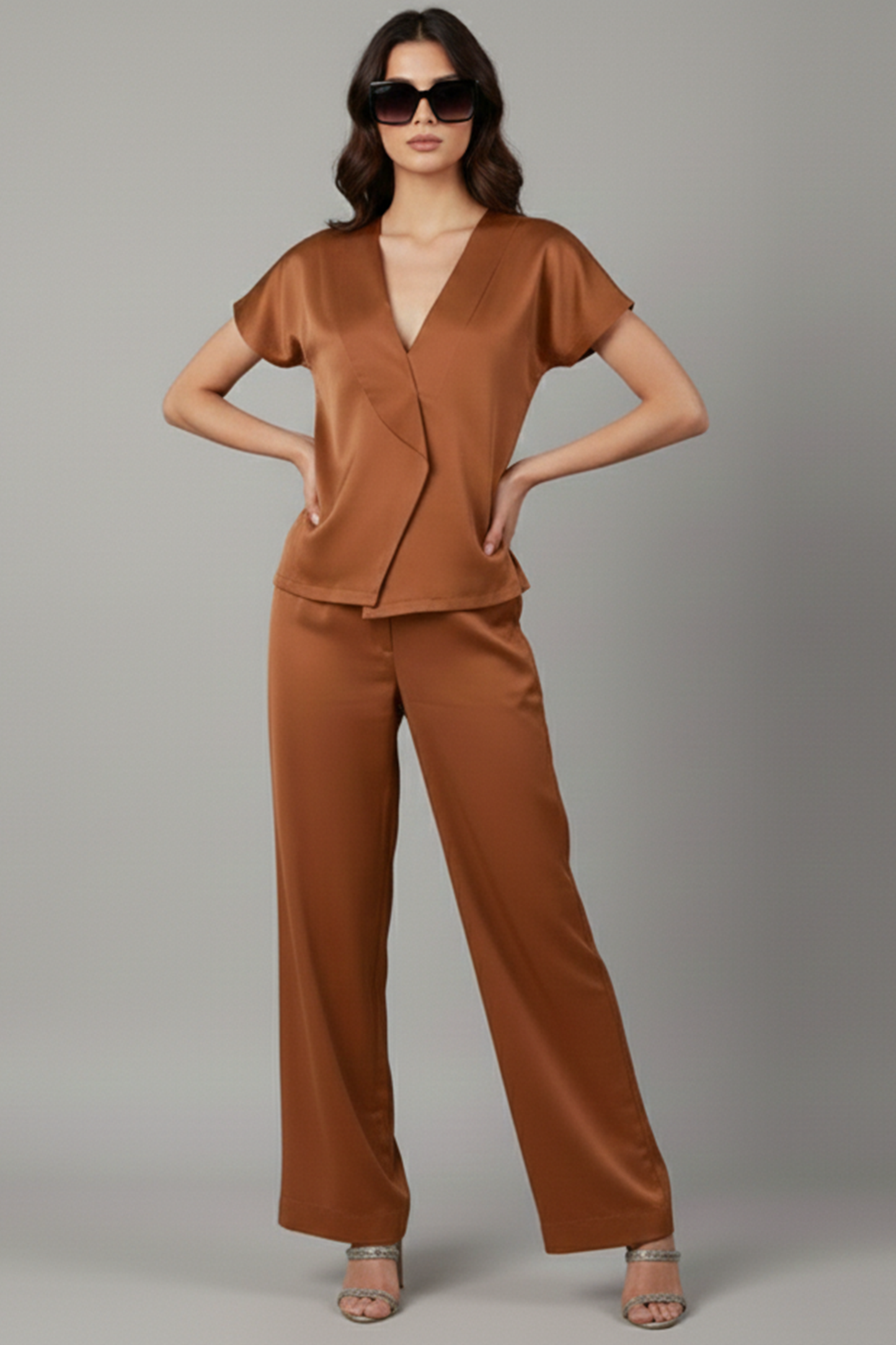 Sienna Satin Monochromatic Co-ord Set