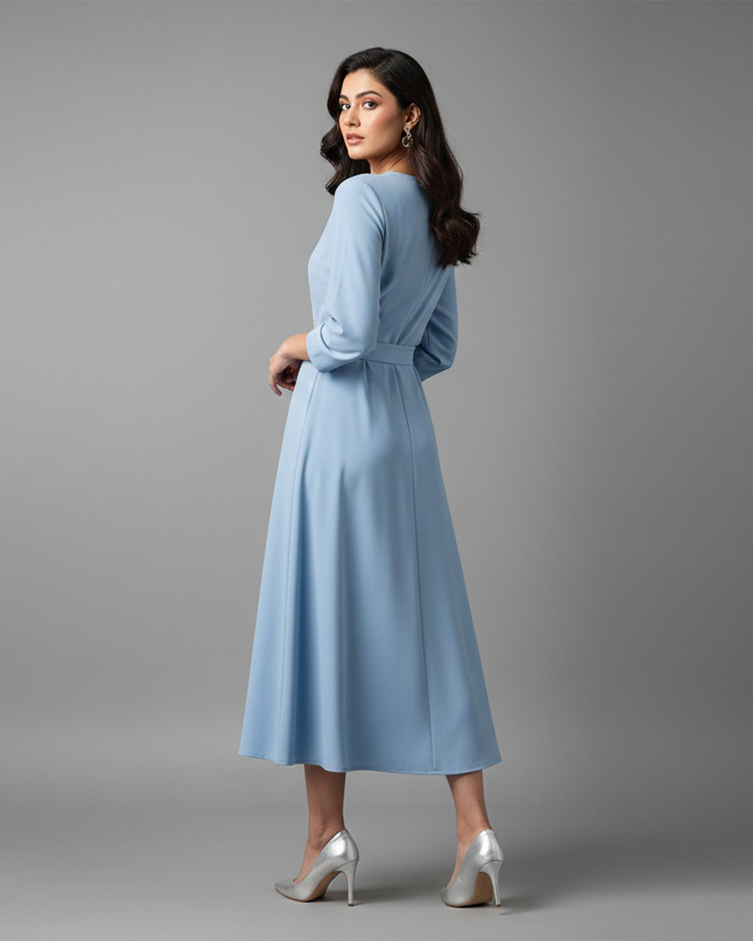 Azure Chambray Tailored Shirt Dress