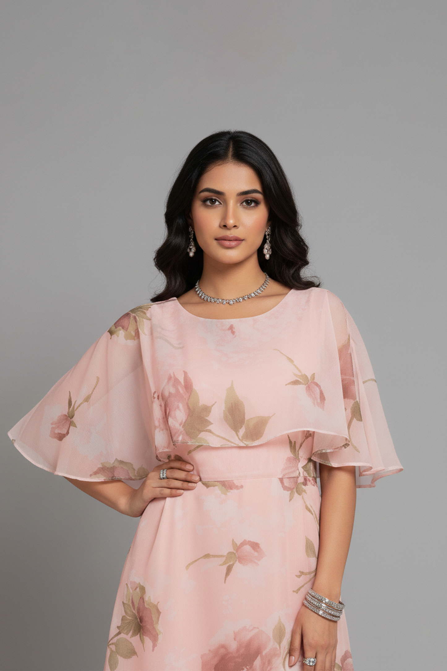 Fairy Pink Floral Maxi Dress