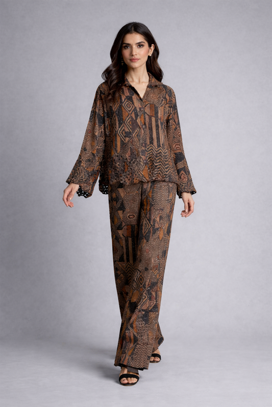 Mocha Tribal Fusion Co-ord Set