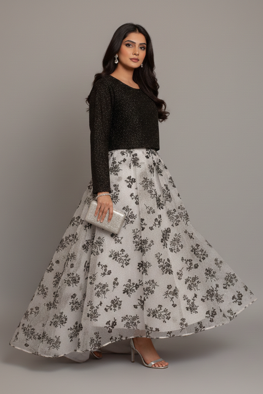 Ethereal Elegance Top & Skirt Set