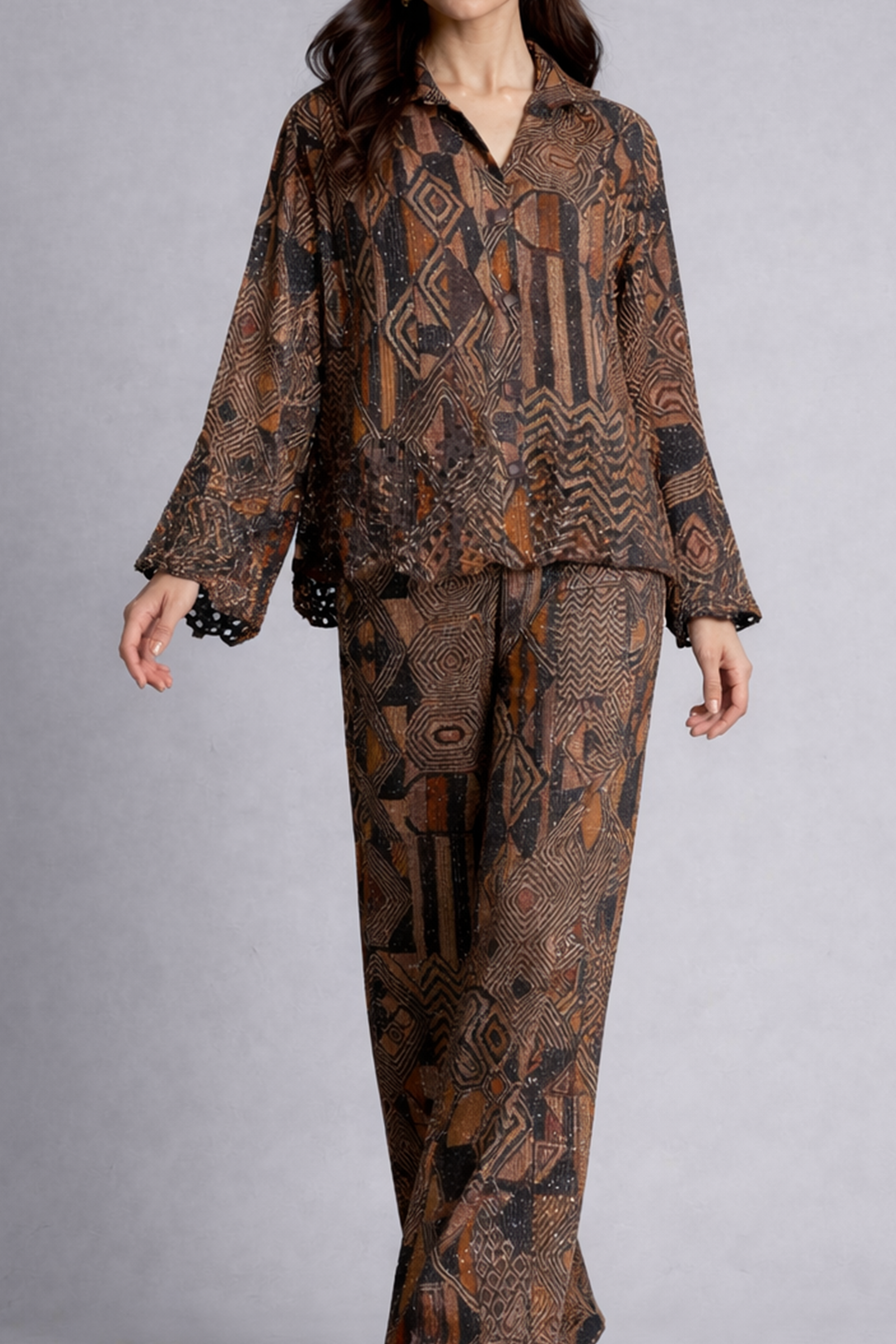 Mocha Tribal Fusion Co-ord Set