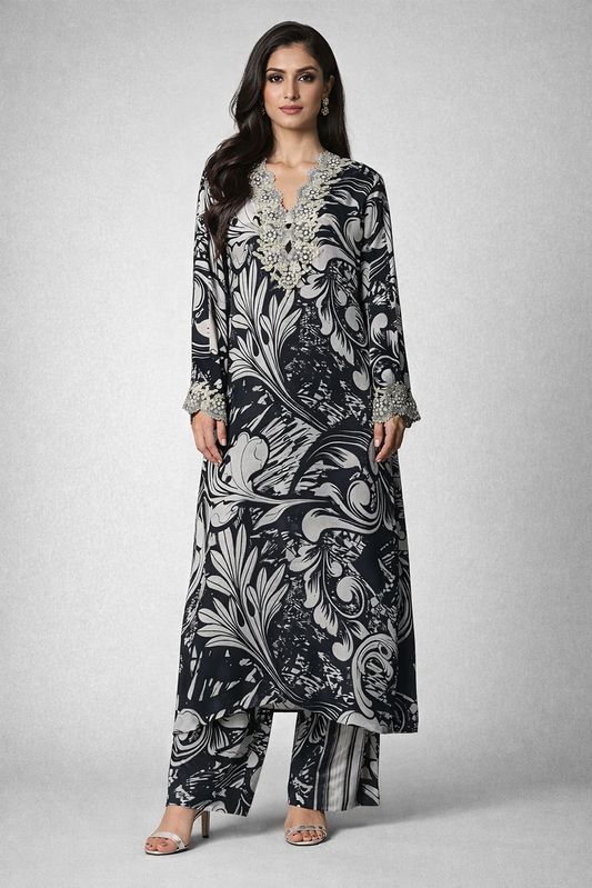 Monochromatic Floral Long Co-ord Set