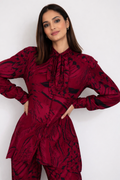 Crimson Dahlia Bow-Neck Co-ord Set
