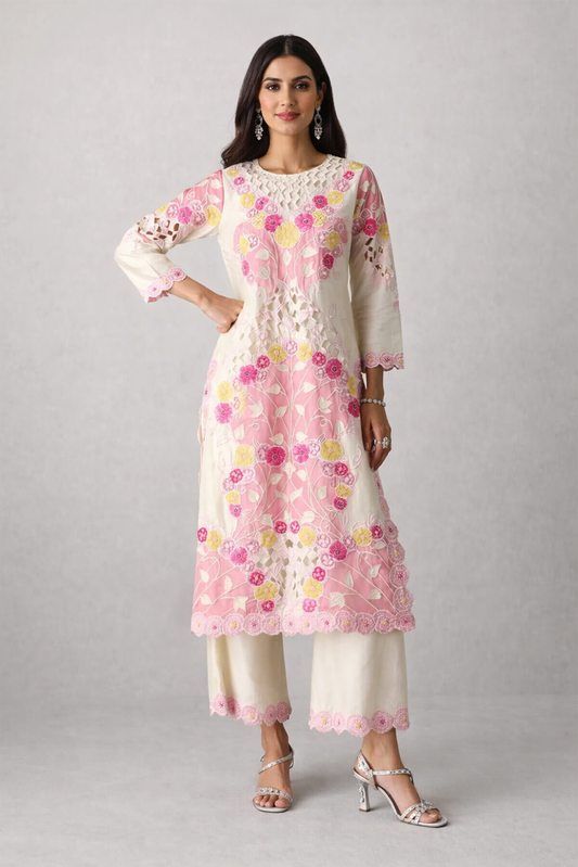 Primrose Laser-Cut Eyelet Long Co-ord Set