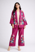 Magenta Bloom Embroidered Co-ord Set