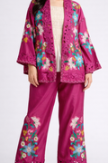 Magenta Bloom Embroidered Co-ord Set