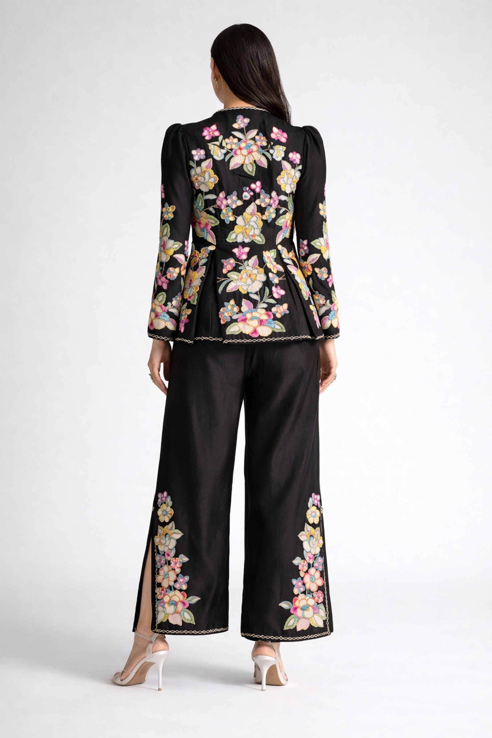 Midnight Bloom Embroidered Co-ord Set