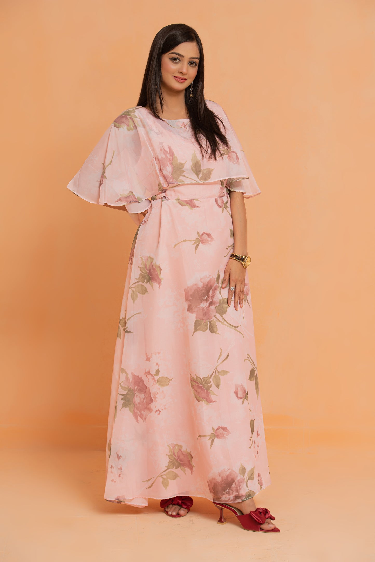 Fairy Pink Floral Maxi Dress