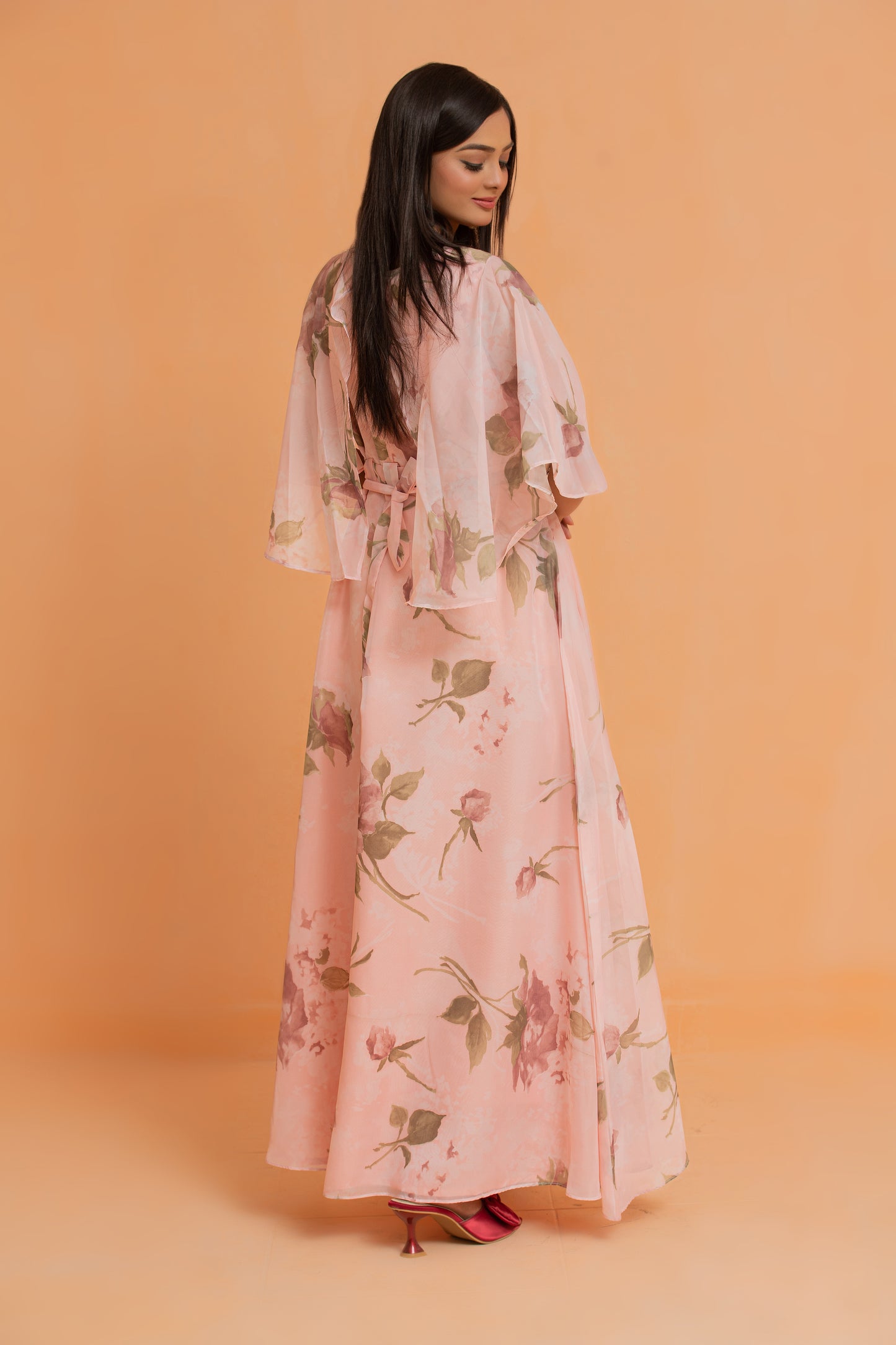 Fairy Pink Floral Maxi Dress