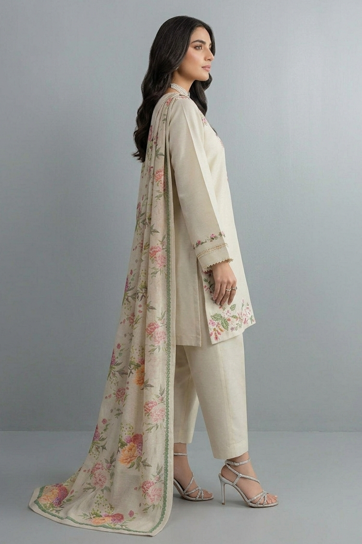 Ivory Blossom Embroidered