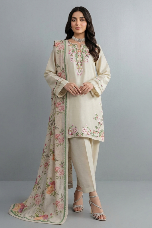 Ivory Blossom Embroidered