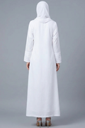 Ivory Pintuck Button-Down Abaya