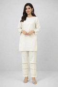 Lace-Trimmed Cigarette Trouser