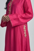 Magenta Silk Longline Tunic