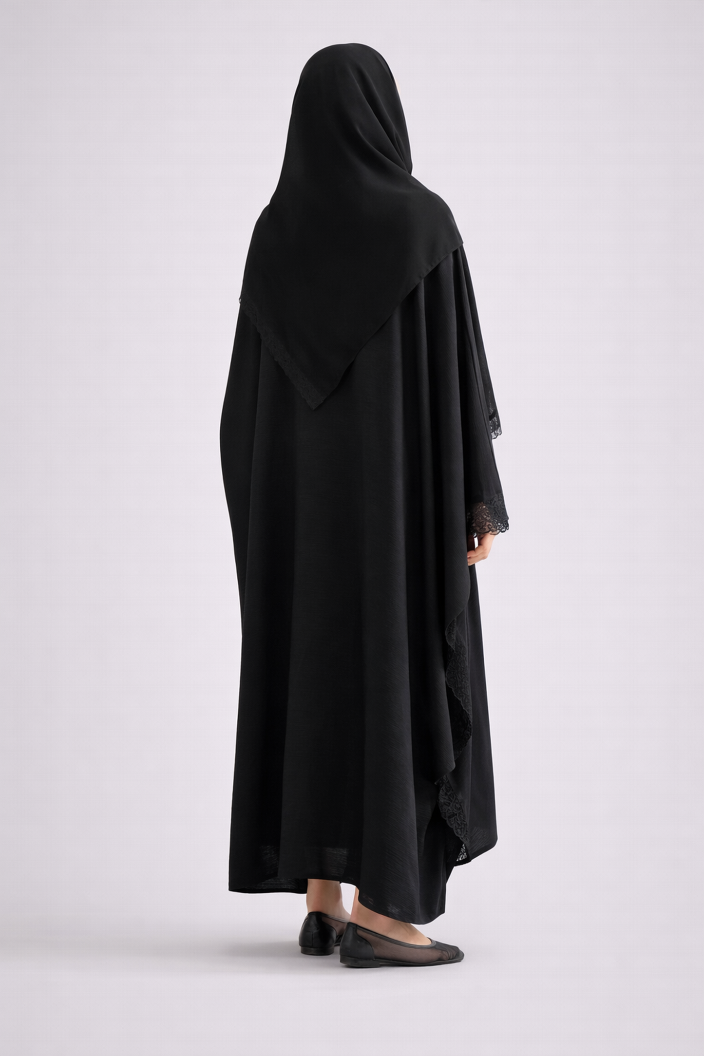 Midnight Lace Butterfly Abaya